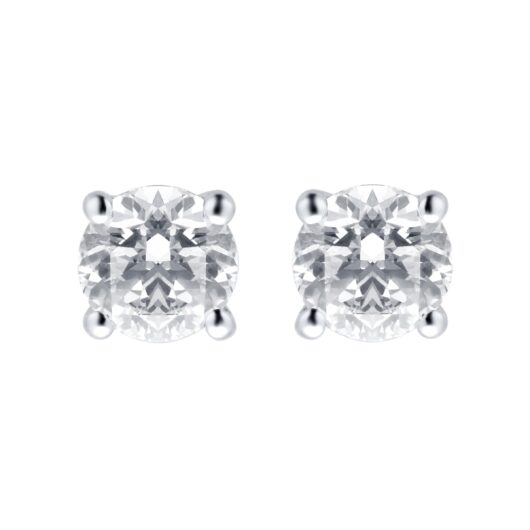 9ct White Gold 0.50ct Brilliant Cut Stud Earrings