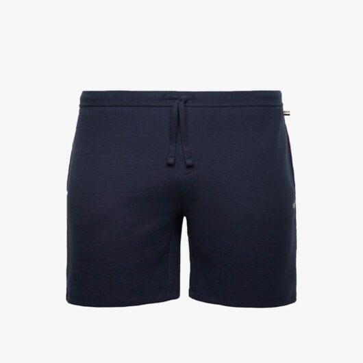 Boss Cotton Rich Waffle Shorts Navy