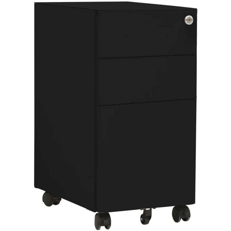 Mobile File Cabinet Black 30x45x59 cm Steel Vidaxl